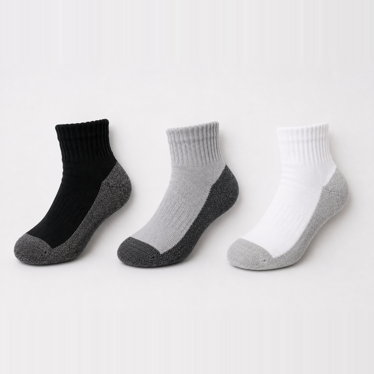 Blanky Core Trio 3-pack kids' socks in black, grey and white