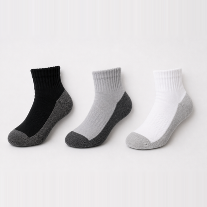 Blanky Core Trio 3-pack kids' socks in black, grey and white