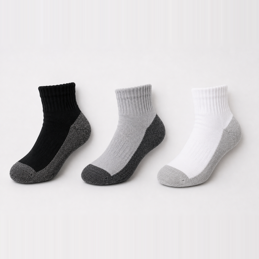 Blanky Core Trio 3-pack kids' socks in black, grey and white